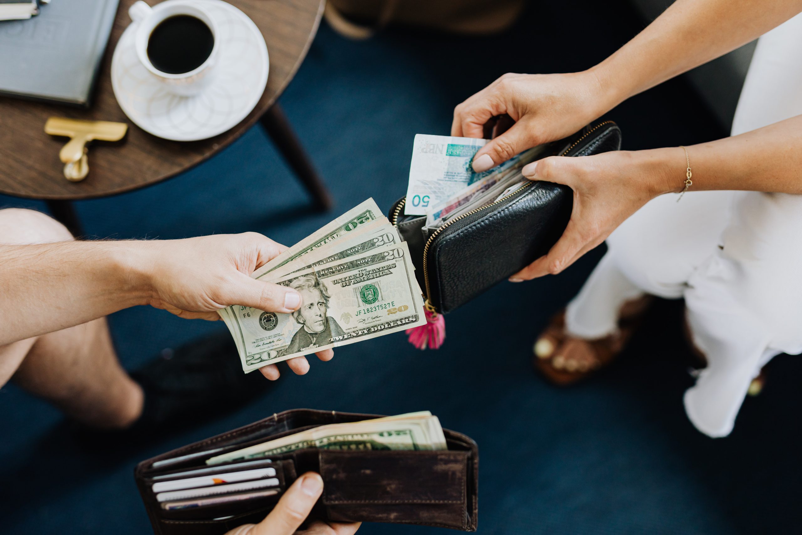 money, wallet, exchange, foreign, budget, dollars